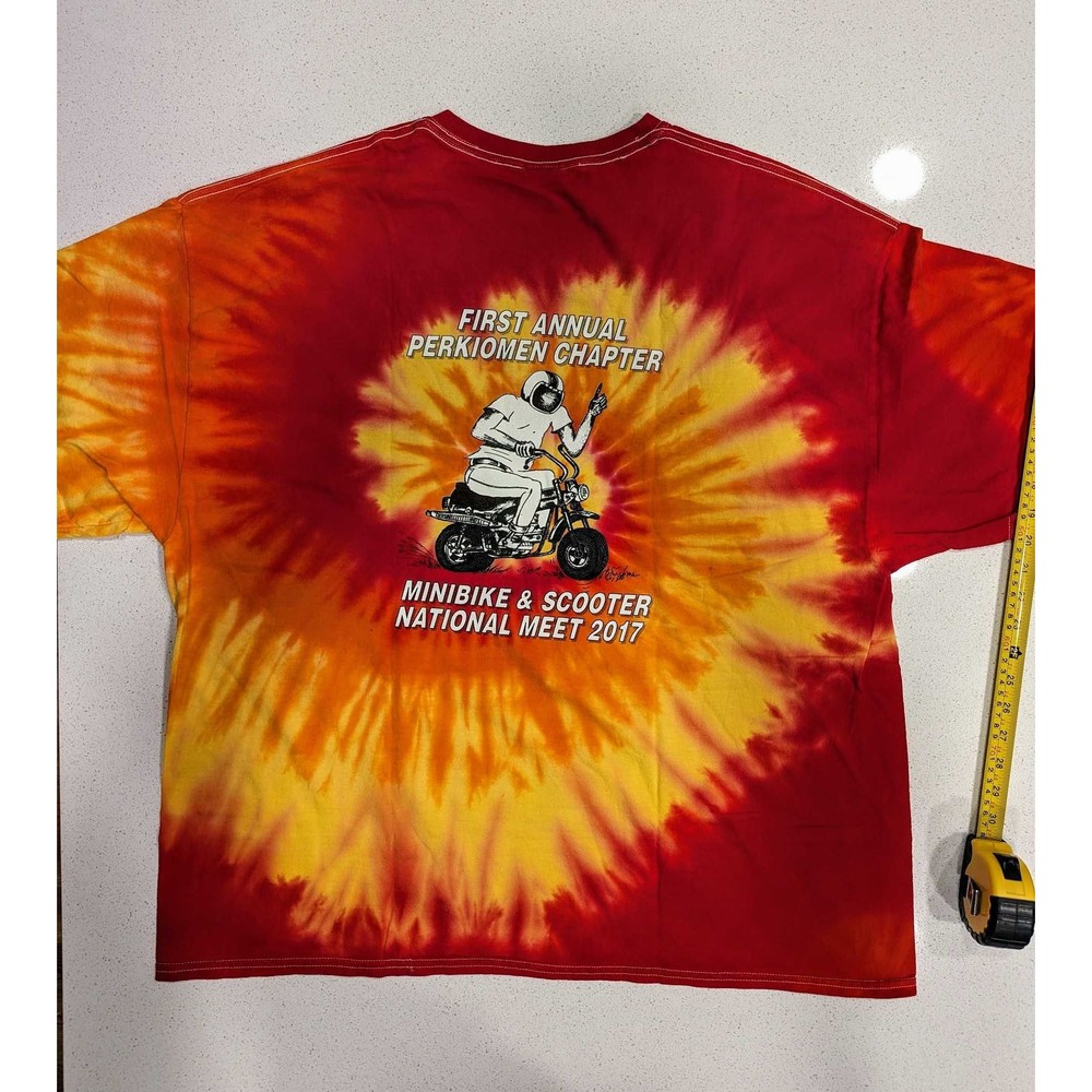 Tie Die Red and Yellow T-Shirt Minibike XXXL